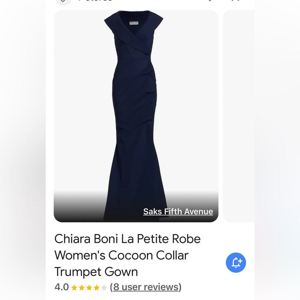 Chiara Boni La Petite Robe Collar Trumpet Gown, Navy